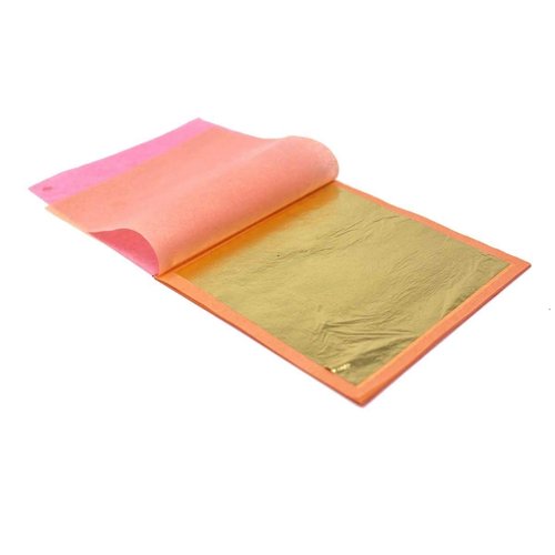 Slofoodgroup - 24 Karat Edible Gold Leaf Loose Sheets - 10 Sheets Gold Leaf Per Book - Gold Leaf Sheet Size 3.15in x 3.15in Loose Leaf Sheets - Edible Decoration, Crafting, Art and More