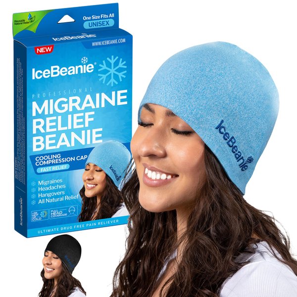 IceBeanie Migraine Headache Relief Cap 2.0 | As Seen on Shark Tank | Ice Pack Hat for Migraines w/Proprietary Gel-Tech for Extended Cooling | Head Wrap, Cold Migraine Cap for Tension & Hangover