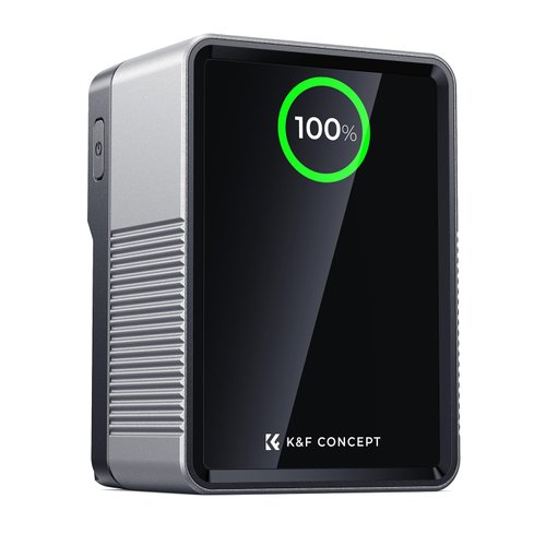 K&F Concept V Mount Battery 99Wh with PD100W Fast Charging,14.8V 6700mAh Mini V-Mount Battery with DC/D-Tap/Dual USB-C/USB-A/TFT Display/240W Charging Cable for Camera Camcorder Video Light Monitor