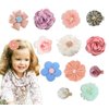 YAOKUA 12PCS Flower Hair Clips Hair Bows,Fully Lined Non Slip For Hair Barrettes Handmade Colourful Hair Accessories For Girls