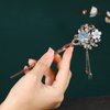 Frcolor Rhinestone Hair Stick, Chinese Hair Chopsticks Hairpin Chignon Pin (Blue)