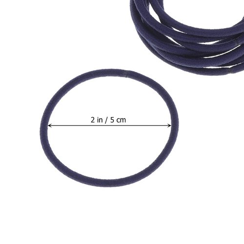 50pcs Nylon Rubber Bands High Elasticity Ponytail Holder Hair Ties Rope for Adults (Blue)