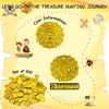 Pirate Gold Coins Plastic Set of 100, Pirate Treasure Hunt Coins Toys Party Favors Fake Gold Coins Toys Pirate Party Supplies Pirate Adventure Themed Party Favors