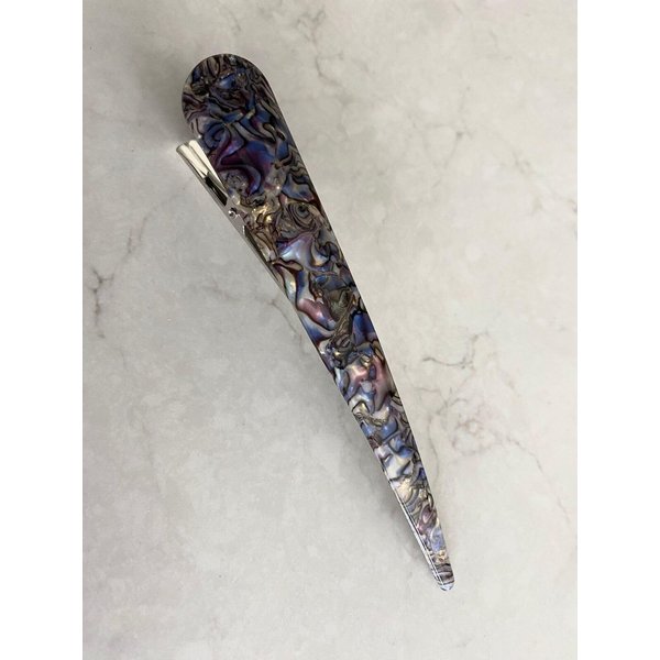 Generic Abalone shell effect acrylic and metal alligator hair claw clip clamp
