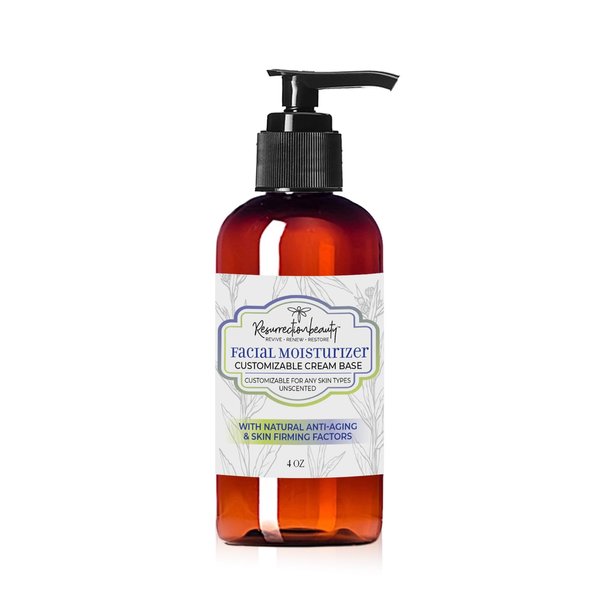 RESURRECTIONbeauty Facial Moisturizer | Unscented Day Or Night Face Cream Base With Natural Anti-Aging Ingredients | Organic Moisturizer For Men And Women, 4 oz