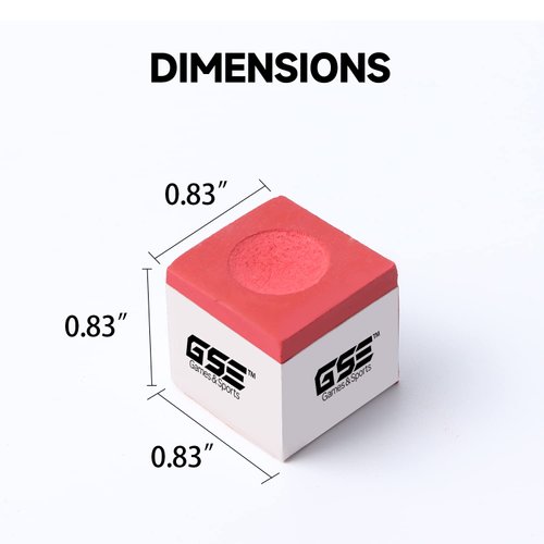 GSE Games & Sports Expert 12-Pack Billiard/Pool Cue Chalks, Billiard Pool Table Accessories for Home/Tournament Use (Red)
