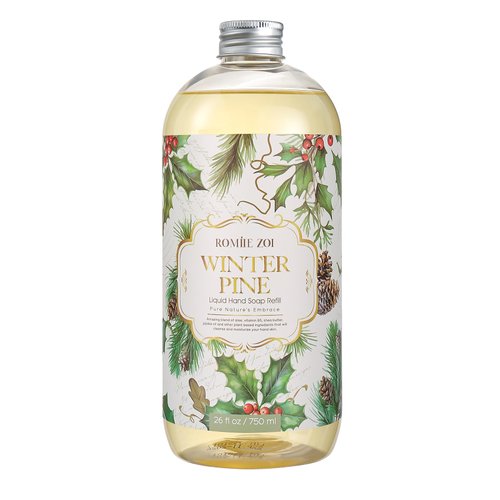 ROMIIE ZOI Christmas Liquid Hand Soap Refill-Winter Pine- Infused with Sweet Pine Aroma, Gentle & Moisturizing Formula for Home & Kitchen, 750 ML/ 26 FL OZ