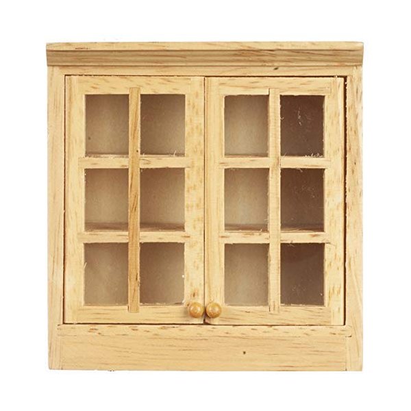 Melody Jane Dollhouse Light Oak Double Wall Cabinet Display Unit 1:12 Kitchen Furniture
