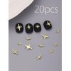 20Pcs Star Nails Charms 3D Alloy Cross Stars Rhinestone Nail Art Supplies for Acrylic Nails Simple Design Cute Star Crystal Nail Gems and Charms Nail Jewelry for Women DIY Nail Decoration Accessories
