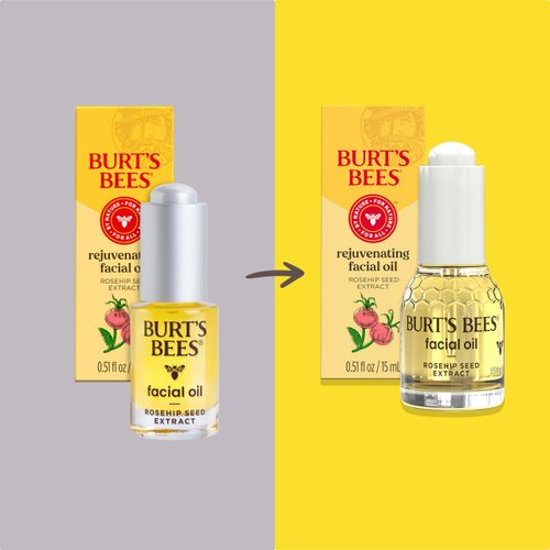 Burt's Bees Gua Sha Face Oil With Rosehip Seed Extract, Mothers Day Gifts, Reduces Appearance of Fine Lines and Wrinkles, Use with Ice Roller & Facial Tools, Natural Origin Skin Care, 0.51 fl. oz.