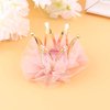 Mobestech Hair Clip, Deep Pink Rhinestone Crown Hair Clip for Girls Princess Crown Hair Pin Crystal Tiara Bobby Pins, 1 Count