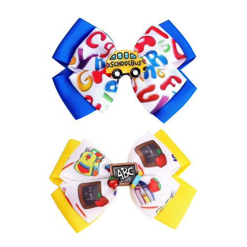 School Hair Bow Clips,Back To School Cheer Hair Pins for Kids Girls,Handmade Graduation Season Decor Hair Accessories for Students