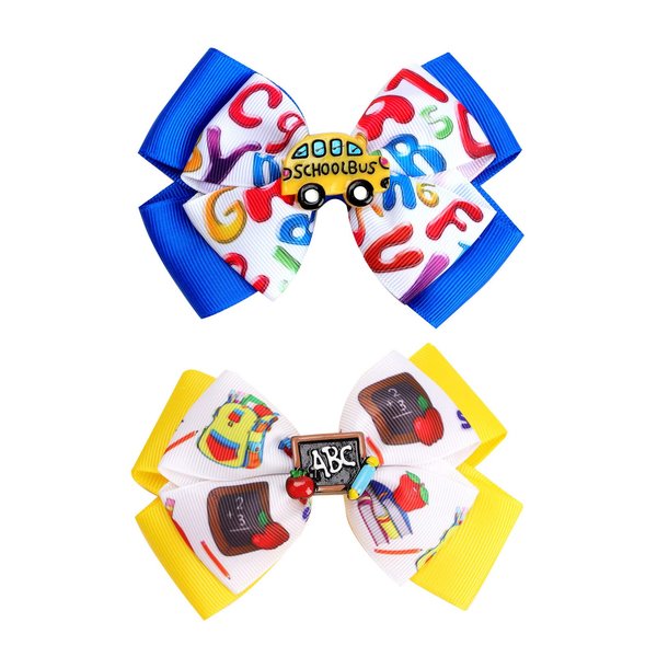 School Hair Bow Clips,Back To School Cheer Hair Pins for Kids Girls,Handmade Graduation Season Decor Hair Accessories for Students