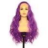 BLUPLE Purple Lace Front Wigs Long Body Wave Heat Resistant Free Part 22 Inch Synthetic Hair Replacement Wigs for Women Cosplay Party Show