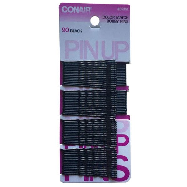 Con-air Bobby Pins - Hair Care High-Grade Clip, Black Hairpin (90-Pack)