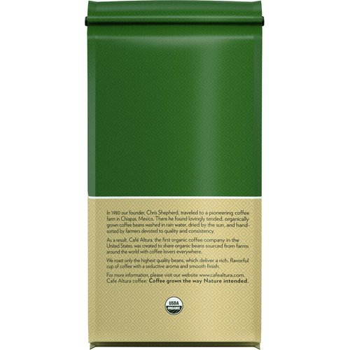 Cafe Altura Whole Bean Organic Coffee, Dark Decaf Roast, 2 Pound