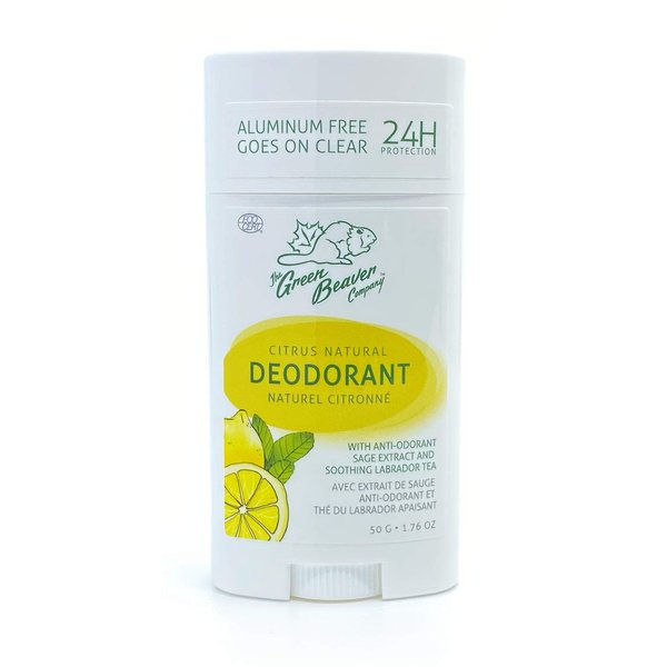 Green Beaver The Company Citrus Natural Aluminum Free Deodorant Stick, 1.76 Oz