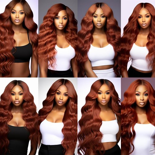 Copper Red Body Wave Bundles Human Hair Color 33 Bundles Human Hair Reddish Borwn Body Wave Bundles Double Weft Brazilian Human Hair Bundles Silky and Soft for Black Women 8 10 12 Inch