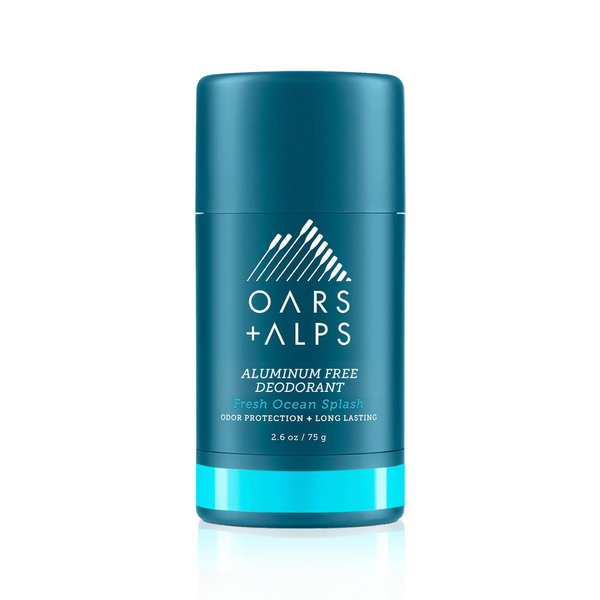 Oars + Alps Aluminum Free Deodorant for Men and Women, Dermatologist Tested and Made with Clean Ingredients, Vegan, Travel Size, Fresh Ocean Splash, 1 Pack, 2.6 Oz