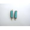 Generic Small turquoise blue stone silver metal alligator hair clip fine thin hair (Size: 1.25)
