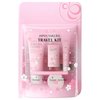 Sakura Travel Skincare Set for Teenage Girls - Face Routine Set for Women,4 Piece Gentle Skin Cleaning & Care Travel Size Kit With Cleanser, Toner, sunscreen and Face Cream