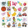 Partywind Temporary Tattoos for Kids, 204 Individually Wrapped Sheets Kids Tattoos Stickers, Kids Birthday Party Supplies, Gifts for Goodie Bag Fillers, Toys for Boys and Girls