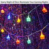 MillMB Decorative Multicolor String Lights with Unique Polyhedral Dice Design (40-Light with Dice,USB Powered)