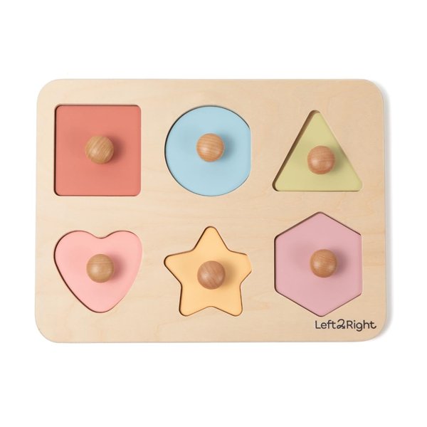 LEFT2RIGHT Wooden Puzzles for Toddlers 2-4 | Montessori Toys for 1-4 Year Olds | Educational Animal Peg Puzzle for Motor Skills & Sensory Learning | Wooden Toddler Puzzles Ages 1-3 Farm Edition