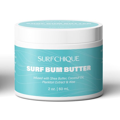 SURFCHIQUE Surf Bum Whipped Moisturizing Body Butter with Light Tropical Scent of Coconut, Vanilla, Mango, & Papaya (2 oz)