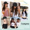 Lansigreen Hat Wig for Women Baseball Cap with Hair Extensions Adjustable Hat Attached 24" Long Wavy Hairpieces Synthetic Wig Dark Black