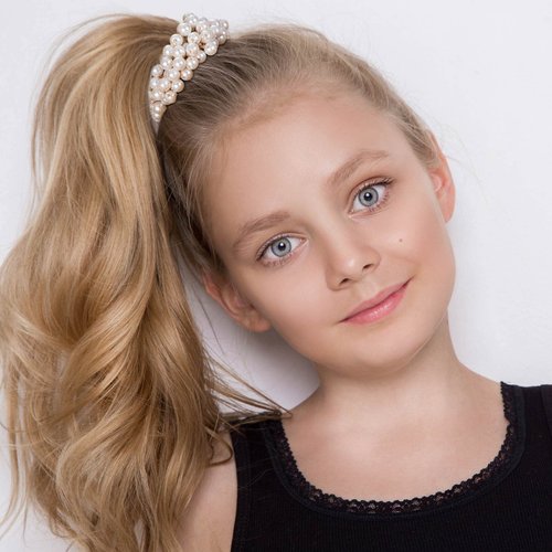 HINZIC 4PCS Pearl Hair Scrunchies Elastic Bead Hair Tie Ropes Stretchy Band Ponytail Holders Wedding Prom Bachelorette Party Hair Accessories for Women Girls