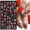 Valentine's Day Nail Art Stickers Decals Cute Bear Heart 5D Embossed Nail Decals Red Heart Lover Cartoon Valentine Nail Art Design Supplies Manicure Decals Relief Sliders for DIY Nail Art Decoration