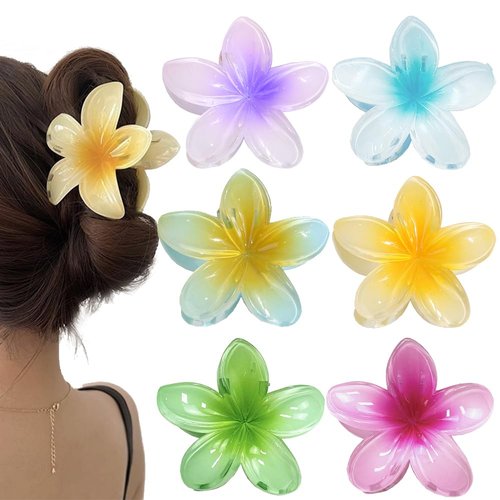 2024 New in Flower Hair Clips,Hawaiian Flower Claw，Wonderful Gift,Strong Hold Claw Hair Clips for Women Thick Hair & Thin Hair, Fabulous color