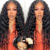 Straight Lace Front Wigs Human Hair Pre Plucked with Baby Hair 13x4 HD Lace Frontal Wigs Human Hair Natural Hairline 30 Inch Brazilian Virgin Human Hair Wigs for Black Women Natural Black Color