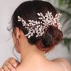 BERYUAN Wedding Rose Gold Rhinestone Crystal Flower Hair Comb Bridal Headpieces for Wedding Bridal Headpiece Wedding Headpiece for Bride for Women Girls (ROSE GOLD)