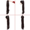 YOLANFAIRY 32 Inch Long Straight Drawstring Ponytail Extension Synthetic Hair Extensions Ponytail Natural Soft Fake Pony Tail Hair Pieces for Women (Dark Brown)