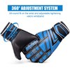 Malker Soccer Goalie Gloves Goalkeeper Gloves with Fingersave and Double Wrist Protection, Strong Grip Goalkeeper Gloves for Youth&Adult Size 7 (Black)