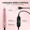 GAOY Electric Nail Drill, USB Electric Nail File for Acrylic and Gel Nails, Portable Efile with Nail Drill Bits, Manicure Pedicure Tools for Home Salon, Pink