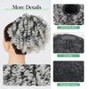 Halcyon Curly Ponytail Extension for Black Women Drawstring Ponytail Hair Extensions (6inch, Ombre Sliver)