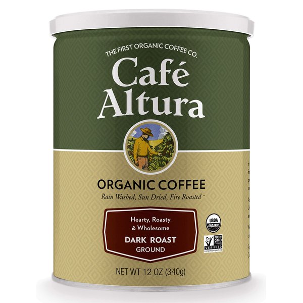 Cafe Altura Organic Ground Coffee, Dark Roast, 12 Ounce