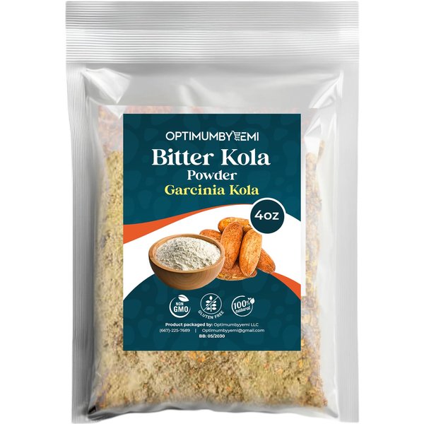 Premium Garcinia Kola Powder (4oz/115g) - African Bitter Kola Nut Powder, Petit Cola Nut Powder for Wellness Support.