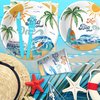 HIPVVILD The Big One Surf Birthday Decorations Tableware Boy, Surfing First Birthday Party Decorations, Plate, Cup, Napkin, Fork, Summer Beach Surf 1st Birthday Party Supplies | Serve 24