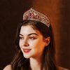 HEWEICSY Red Tiaras and Crowns for Women,Wedding Tiara for Bride,Rhinestone Queen Crown,Crystal Costume Hair Accessories for Birthday Prom Party