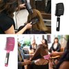MOODKEY Hair Brush, 2 Pack Boar Bristle, Vented, Curved, Fast Blow Drying, Detangling, Shine & Smooth, All Hair Types, Unisex, Pink & Black