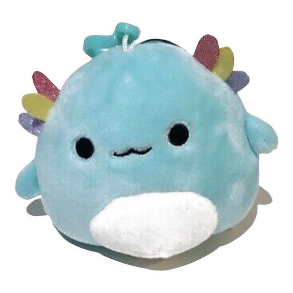 Squishmallows Official Kellytoy 3.5 Inch Clip On Bag Keychain Backpack Clips Squishy Soft Plush Toy Animal (Irina Axolotl)