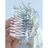 Sindary Wedding Headpiece 4.33" Rhinestone Crystal Bridal Peacock Feather Hair Comb (Silver-Tone Purple)