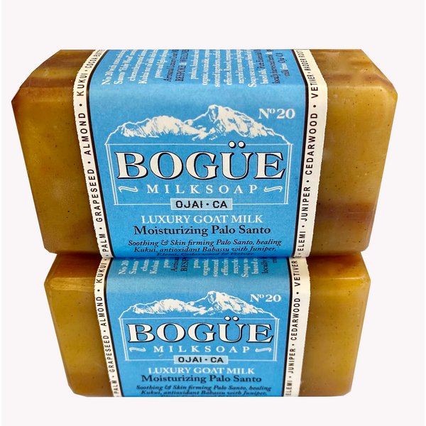 Handmade Goat Milk Soap 2 bars- BOGUE No.20 Moisturizing Palo Santo Blend "holy wood" Palo Santo with Soothing Cedarwood & Juniper, firming Elemi and Healing Vetiver essential oils