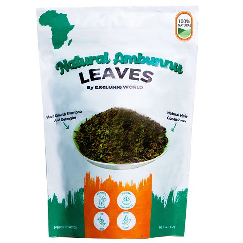 Natural Ambunnu Leaves by Excluniq World 50g pack | Herbal Hair Detangler, Shampoo & Conditioner for Dry and Damaged Hair | African Traditional Scalp & Hair Care Remedy for Girls, Women & Men