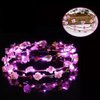 YADIRF Led Light Women Flower Girl Headband Glow Blinking Crown Hair Wreath For Halloween Cosplay Holiday Wedding Party (Pink)