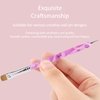Premium French Gel Acrylic Nail Art Brush & Dotting Tool - Professional Manicure Tool for Detailed Designs, Size #14 & #16, Elegant Pink Marble
